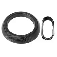 2kpl Auto Carbon Fiber Keskivaihdepaneeli Multimedia Ohjauspaneeli Tarra Auton Modifikaatio Mini Cooperille