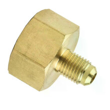 Auton hoitosovittimen pullosovitin R134A:lle 5/8 - 1/4 SAE messinki typen paineenalennuslaite Quick