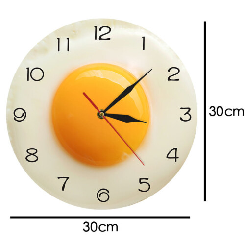 Fried Egg Poached Egg Wall Clock Egg Yolk Clock Digital Pointer Clock Canteen Restaurant Acrylic Wall Clock 1