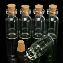 50 Stück 16x35mm Schöne kleine Flasche Tiny Clear Leere Wishing Glass Message Vial mit Korken 2ml