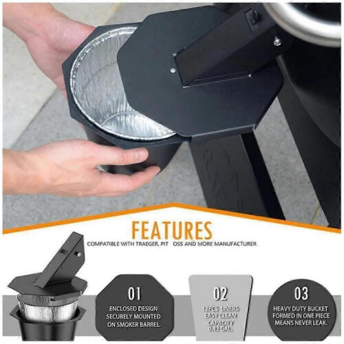 Pellet Grill, Grease Bucket for Traeger Drip Bucket 2