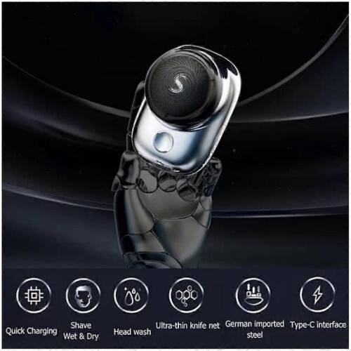 (Black) Mini Shaver,Pocket Size Portable Electric Shavers for Men 2