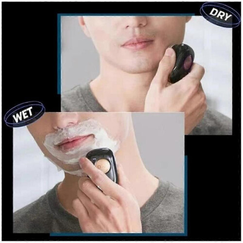 (Black With 3 Head) Mini Shaver,Pocket Size Portable Electric Shavers for Men 2