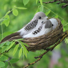 1Set Simulation Gefälschte Vogel S Nest Natürliche Kreis Vogel Käfig Gartenarbeit Dekoration Set