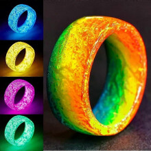 Leuchtender Harzring Frauen Männer Mode Bunte fluoreszierende leuchtende Ringe Schmuck Glow In The Dark