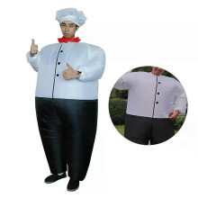 Paksu kokki Cosplay-asut Halloween puhallettavat vaatteet Hauska puku juhliin (aikuiset ilmaiseksi
