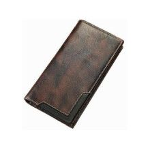 (Coffee) Upliftjoys Cowhide Vintage Wallet Men Long Leather Bifold Wallet for Father Mens