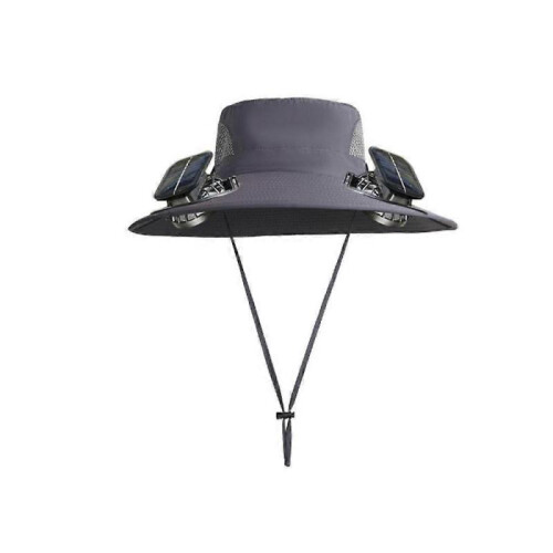 (Dark Grey)Colitt Fishing Hat, 3 Speed Control Disassembling USB Charging with Built in Fan