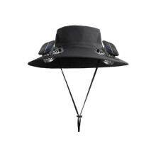 (Black) Colitt Fishing Hat, 3 Speed Control Disassembling USB Charging with Built in Fan