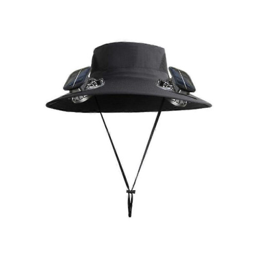 (Black)Colitt Fishing Hat, 3 Speed Control Disassembling USB Charging with Built in Fan