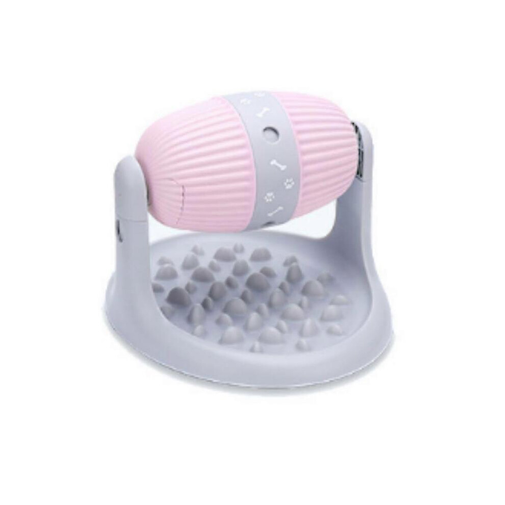 (Pink)Pet Slow Feeder Dog Cat Puzzle Toy Dog Leakage Food Toy Bottom Non-Slip Mat Press Button Support ABS for Pet Feeding