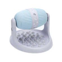 (Blue) Pet Slow Feeder Dog Cat Puzzle Toy Dog Leakage Food Toy Bottom Non-Slip Mat Press Button Support ABS for Pet Feeding