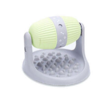(Green) Pet Slow Feeder Dog Cat Puzzle Toy Dog Leakage Food Toy Bottom Non-Slip Mat Press Button Support ABS for Pet Feeding
