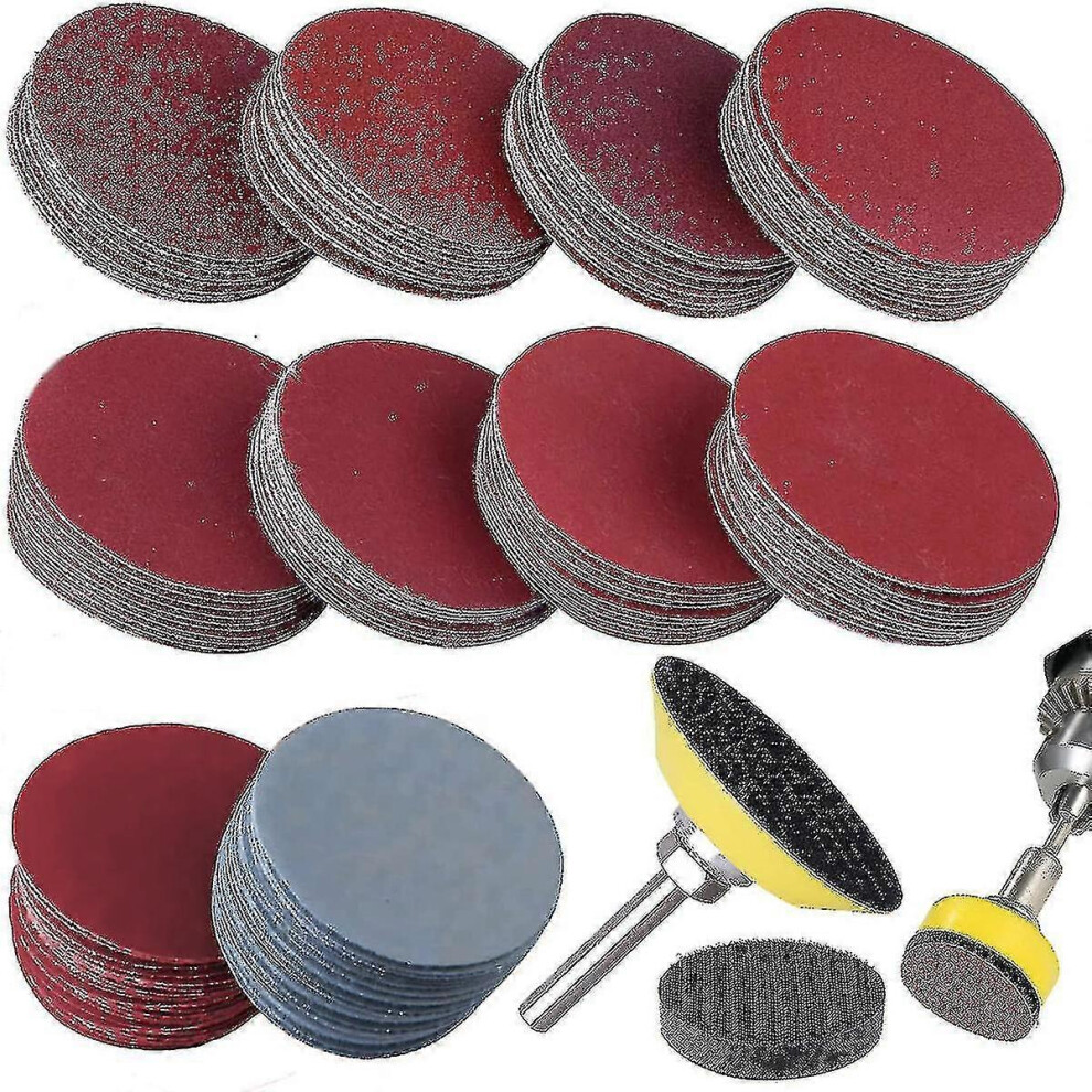 (As Show, One Size) 100Pcs Sanding Discs Pads, 50Mm Sandpaper Sheet For Random Orbital Sander 4121614175932
