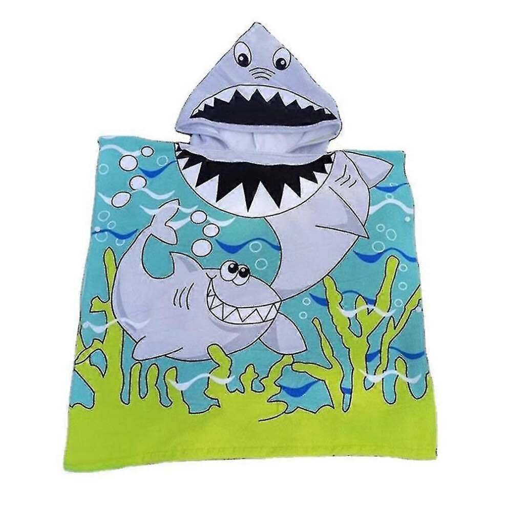 (C, One size) Kids Boys Girls Cartoon Printed Beach Towel Hooded Bathrobe Wearable Swimming Towel-image-OPC-PHMJ7MM-NEW