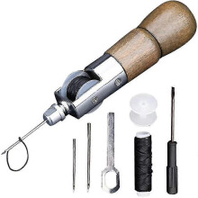 (As show, One size) 7 Pieces/set Leather Sewing Tools Diy Leather Hand Sewing Tool Kit Compatible Leather And Canvas Sewing (173mm)_italian Design
