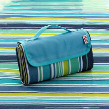 (Blue)Outdoor Portable Picnic Blanket 3 Size Waterproof Beach Cushion Mat Baby Sleeping Moistureproof Plaid Multiplayer Camping Mat
