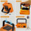 (Orange) Mini Solar Rechargeable Multifunctional Searchlight, Outdoor Portable LED 4