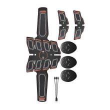 (Orange) 7PCS Rechargeable Abdominal Muscle Trainer Portable Massager Electronic Training Belt Exercise Fitness Equipment Toning Arm Back