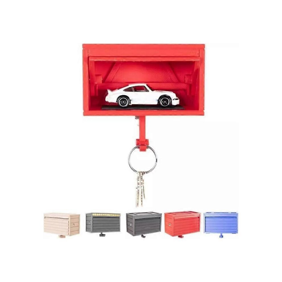 (Red)Car Garage Key Holder with Opening Door, Key Holder for Wall Hot 5 color