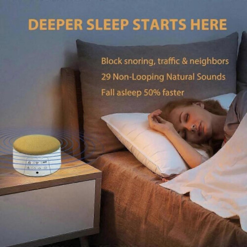 (Yellow) Sleep White Noise Machine – Non-looping Sound Machine with 26 Sounds 2