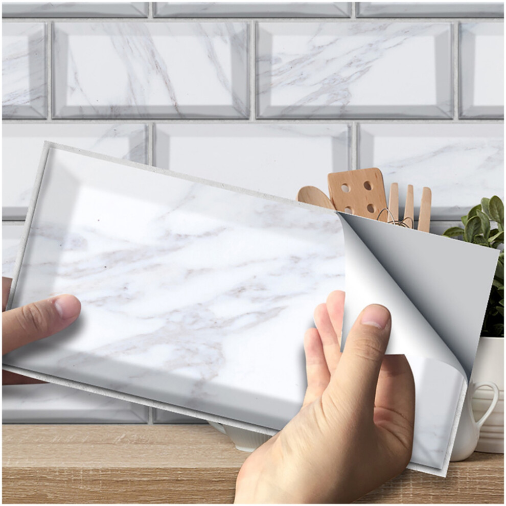 (Ub009, 54Pcs) Terrazzo Effect Wall Sticker For Kitchen Bathroom Wall Decor, Urban Tile Sticker, Peel & Stick Self-Adhesive Splashback Tile Decal 6915070008297