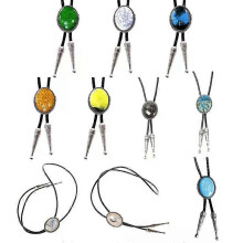 Kaiverrus Stone Bolo Tie veistetty kravatti paitafarkuille Western kaulakoru punottu kenkänauha kravatti