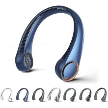 (Blau) Nackenventilator, tragbarer freihändiger, flügelloser Nackenventilator, 4000 mAh, wiederaufladbarer