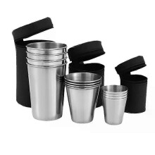 4 teile/satz 30/70/170 ml tragbare outdoor camping whisky rotwein glas mini kaffee saft wein trinken