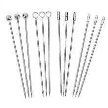 Edelstahl Cocktail Picks Obst Sticks Zahnstocher für Party Bar Trinken Rühren Sticks Martini
