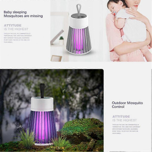 (2pcs,Green)Mosquito Killer Lamp Electric Rechargeable Zapper Bug Fly Insect Trap UV Light 2