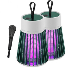 (2pcs,Green)Mosquito Killer Lamp Electric Rechargeable Zapper Bug Fly Insect Trap UV Light