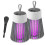 (2pcs,Gray)Mosquito Killer Lamp Electric Rechargeable Zapper Bug Fly Insect Trap UV Light 1