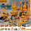 (35 piece set,Yellow)Magnetic Transform Engineering Car Assembled Toys 1