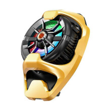 (yellow) Portable Mini Back-clip Radiator Mobile Phone Air-cooled Cooling Fan for IPhone IOS Android Gaming Accessories PUBG Game Cooler