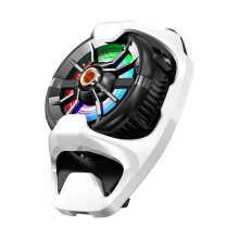 (white) Portable Mini Back-clip Radiator Mobile Phone Air-cooled Cooling Fan for IPhone IOS Android Gaming Accessories PUBG Game Cooler