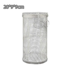 Outdoor BBQ Grill Basket Stainless Steel Round Barbecue Rolling Grilling Baskets Picnic Camping Portable Cooking Supplies