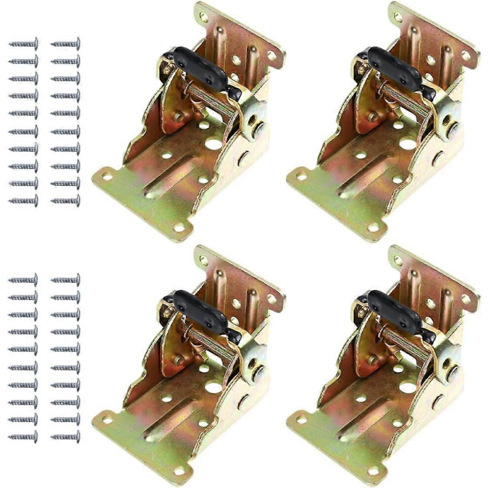 (As Show, One Size) Accessories 4Pcs 90 Degree Self Locking Hinges For Table Legs Self Locking Folding Hinge 90 Degree Self Locking Hinge Bracket Self 4631466815851