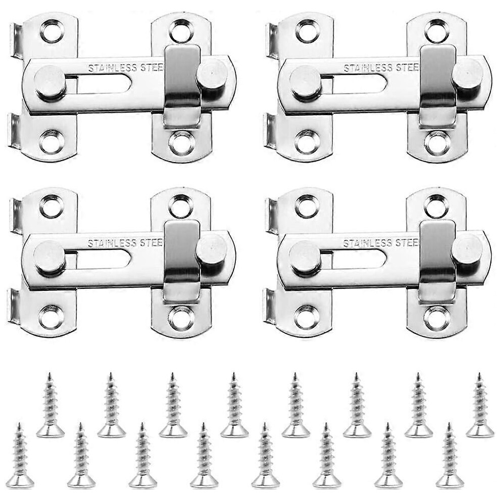(As Show, One Size) Pieces Sliding Latch Door Latch, Sliding Hasp Small Security Door Latches With Sliding Screw Lock Bolts For Garden And Port Window 4631153655777