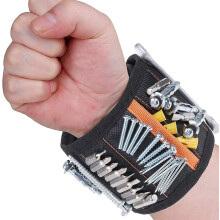 (As show, One size) Adjustable Magnetic Bracelet With Super Strong Magnets Bracelet With Magnets For Screws Nails Bolts And Small Metal Parts Gift For Father Diy Gift For
