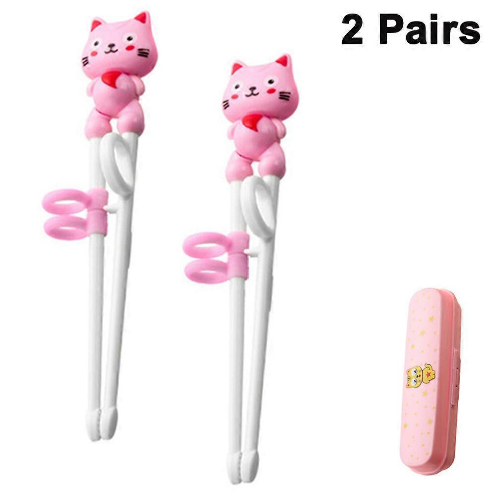 (As Show, One Size) Chopsticks For Kids,Learning Chopstick Helper,Stainless Steel Reusable Kids Chopsticks For Learning And Training,2 Pairs 4631466816872