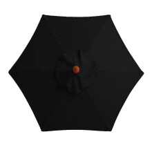 (As show, One size) Spare Parasol Cover - 6 Ribs - 2m - Waterproof - Uv Protection - Spare Fabric - Black