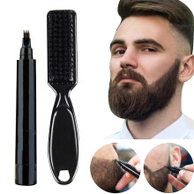(As show, One size) Beard Pen Beard Filler Pencil Beard Enhancer Waterproof Moustache Coloring Shaping Tools Hair Pencilblack