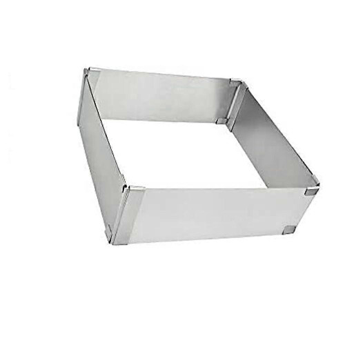 (As show, One size) Stainless Steel Rectangular Pastry Frame Rectangular Expandable Pastry Mold Adjustable Rectangular Cake Mold Rectangular Cake Frame Adjustable Mousse