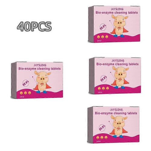 40pcs Bioenzyme Explosive Salt Effervescent Tablets Cleaner Sheet Water Soluble Cleaning Sheet