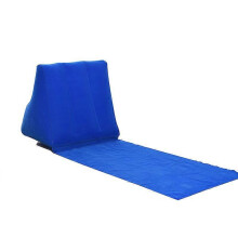 (As show, One size) Foldable Soft Inflatable Beach Mat Festival Camping Leisure Lounger Back Pillow Cushion Chair Seat Air Bed Travel Mattressblue