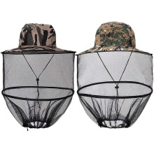 (As show, One size) 2 Pcs Mosquito Head Net Hat, Outdoor Mosquito Mask Hat, Foldable Anti-ultraviolet Anti-mosquito Beekeeping Mesh Hat with Hidden MeshA