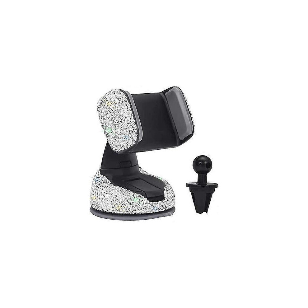 (As Show, One Size) Bling Car Phone Holder,Rhinestone Bling Crystal Car Phone Mount,With One Air Vent Base,Universal Cell Phone Holder For Dashboard,W 4632026603956