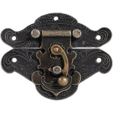 (As show, One size) Latches Vintage Antique Embossing Hasp Latch Lock Clasp with Screws for Decorative Cabinet Cupboard Jewelry Box Gift Box Suitcase or Furniture Bronze