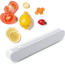 (As show, One size) Cling Film Cutter,Film Cutter,Food Wrapping Dispenser, Suitable For Cutting Volumes Of Plastic, Cling Film And Food Foil In The Kitchen (White)